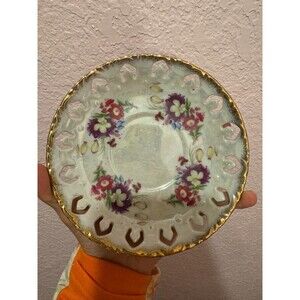 Vintage Floral Saucer With Gold Trim 5 3/4"